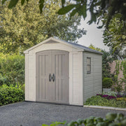 Casetta da giardino Weyburn, Capanno da esterno, Rimessa da giardino, Ripostiglio per attrezzi, 257x255 h243 cm, Beige