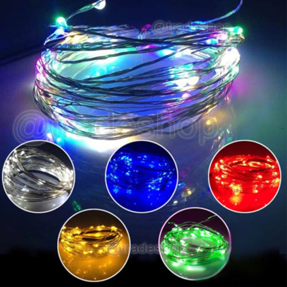Trade Shop - Striscia 3 Metri Strip Led Bobina Flessibile A Batterie Filo Di Rame Luce -