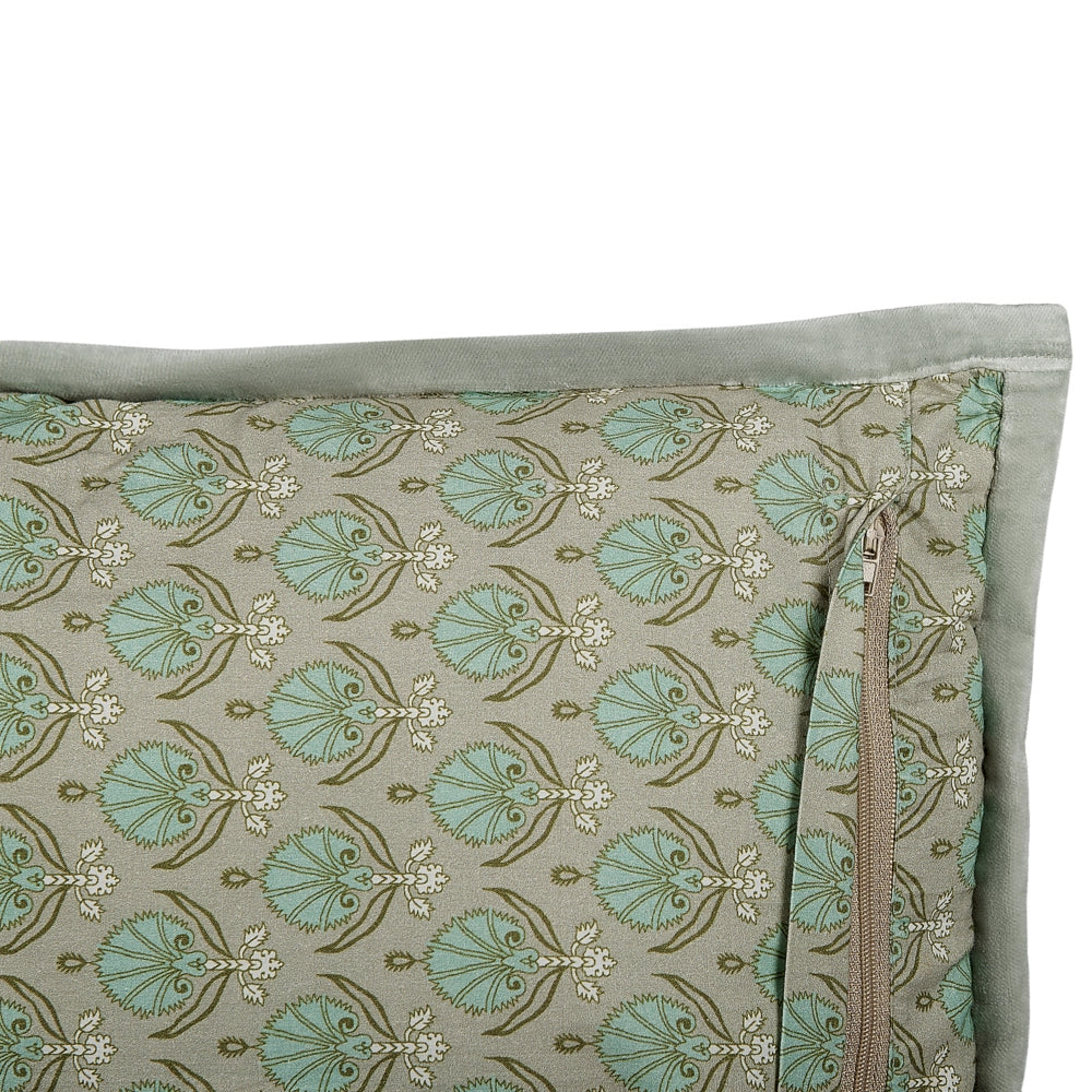 Set di 2 cuscini decorativi cotone motivo foglia 45 x 45 cm sfoderabile cerniera accessori decorativi