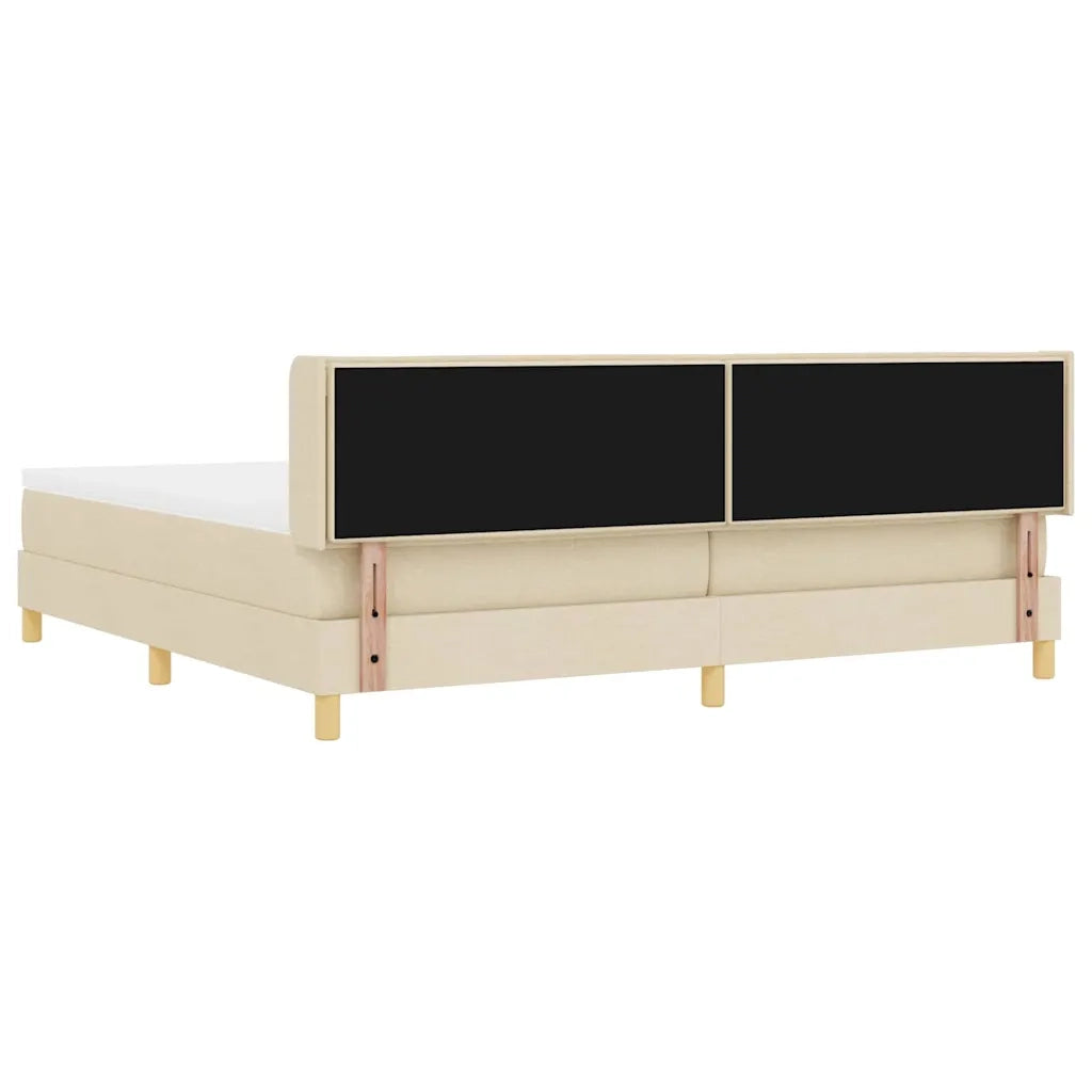 Letto a molle con materasso Crema 200 x 200 cm Tessuto 3341256