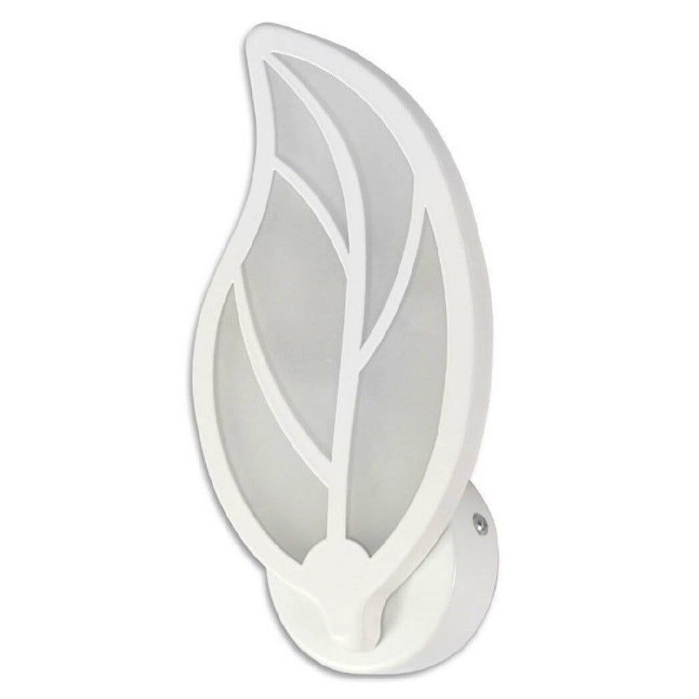 Trade Shop - Applique Foglia A Parete 7 Watt Lampada Abat Jour Luce Fredda Calda Naturale E32 -