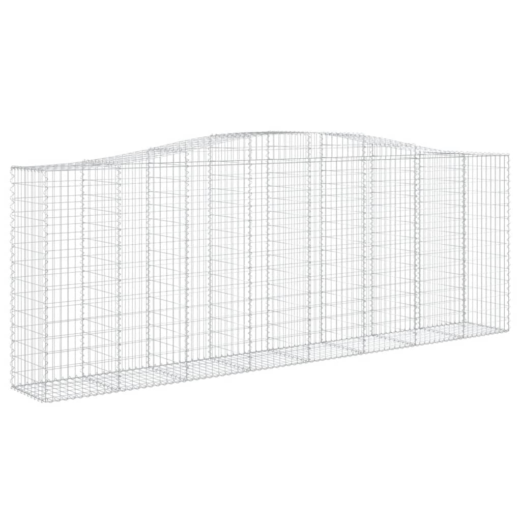 Set di 9 gabbioni ad arco per recinzioni a gabbia e muri di contenimento 400 x 50 x 140/160 cm ferro zincato argento 02_0041310
