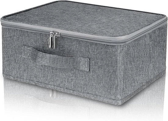 Cassetta di archiviazione pieghevole - Soluzione di archiviazione perfetta - 2 pezzi - Grigio - 30 x 20 x 14 cm