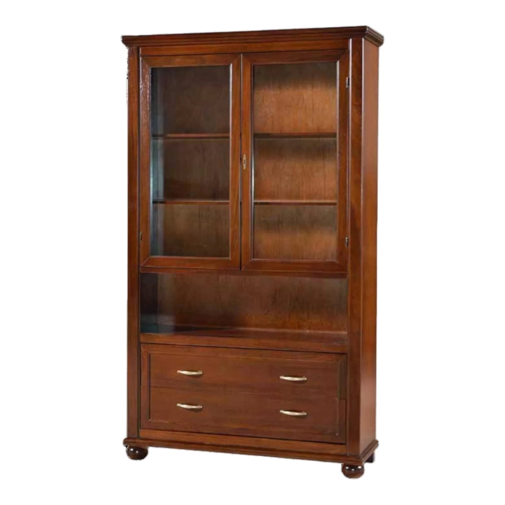 Vetrina in legno 2 porte tinta noce  arte poveral.116 p.38 h.198 - Mobili 2G