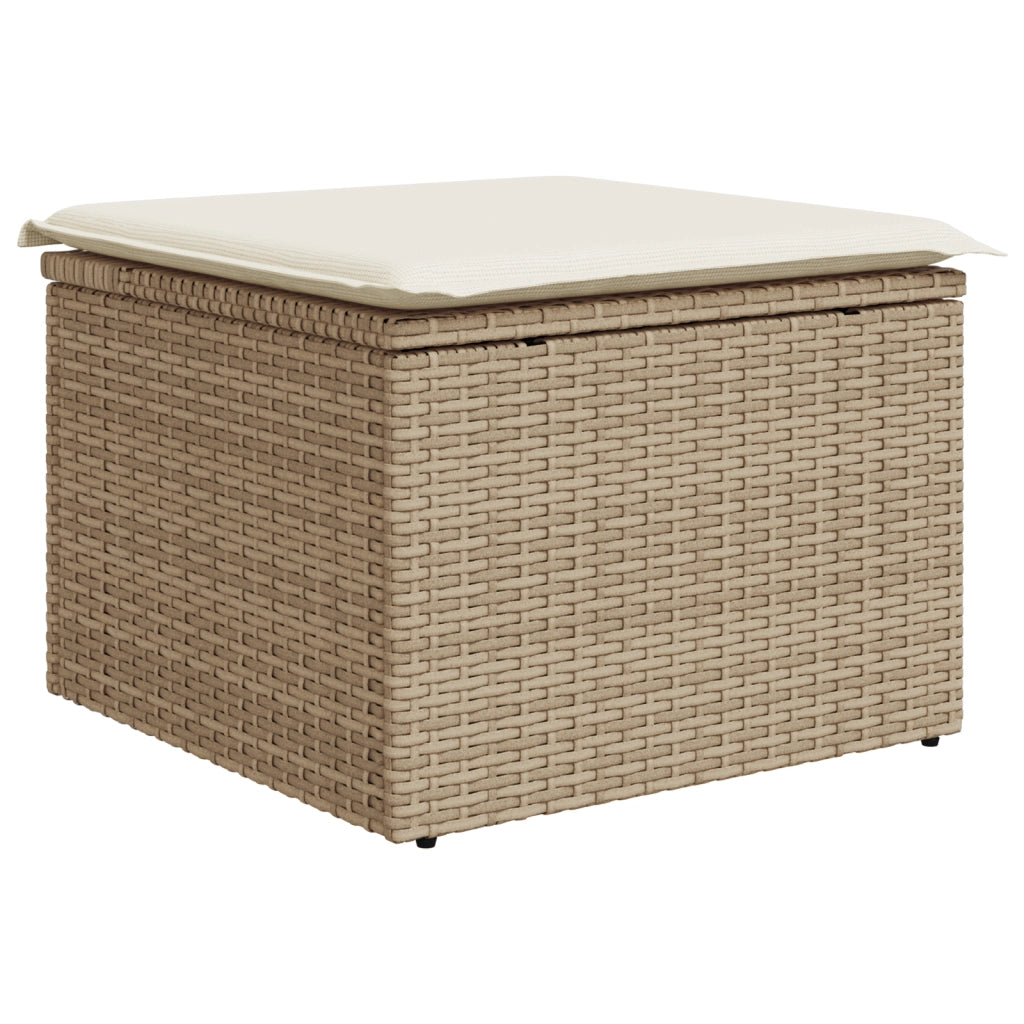 Set di divano da giardino 8 pezzi con cuscini beige in rattan polimerico
