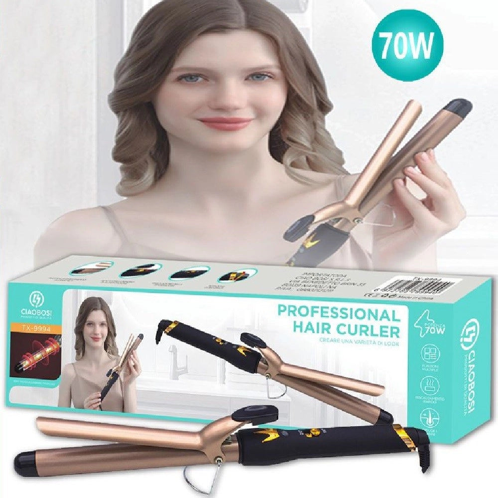 Trade Shop - Ferro Arriciacapelli Professionale Ricci Mossi 70 W Riscaldamento Rapido Tx-9994 -
