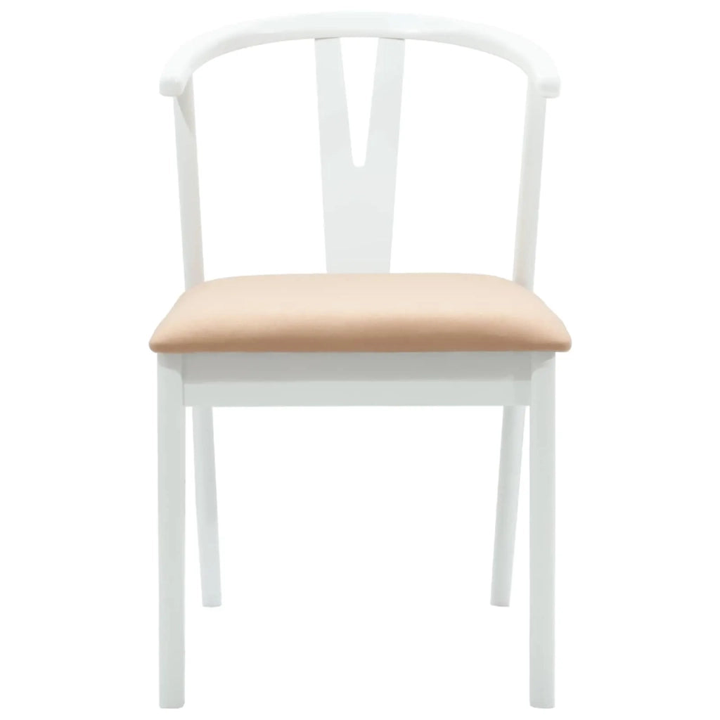 Sedia da pranzo 2 pcs Bianco e marrone Legno di gomma solido