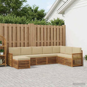 Set di divani da esterno 6 pz Naturale 3384719