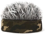 Parrucca Artificiale per Uomo - Fascia per Capelli - Capelli Corti - Adesivi - Modelli per Uomo - Colorazione Camouflage Grigio - Circonferenza Capelli 59 cm - Parrucche per Uomo