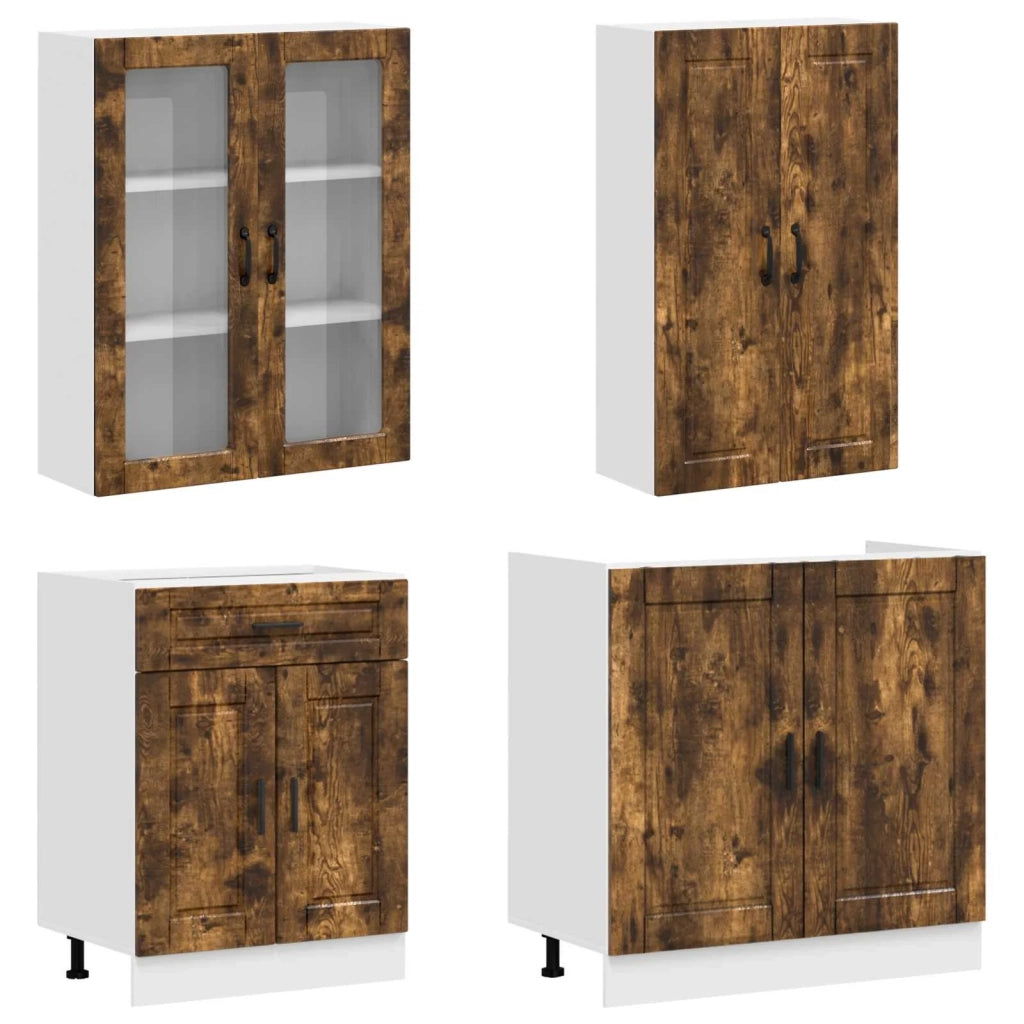 Unità Cucina PORTO 4 pcs Rovere Fumo Legno ingegnerizzato 3438350