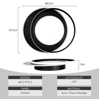 ZMH Lampada da soffitto plafoniera LED moderna doppio anello striscia acrilico telecomando