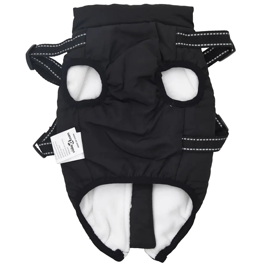 Cappotto Cani con Imbracatura Impermeabile Riflettente Nero L36 4019910