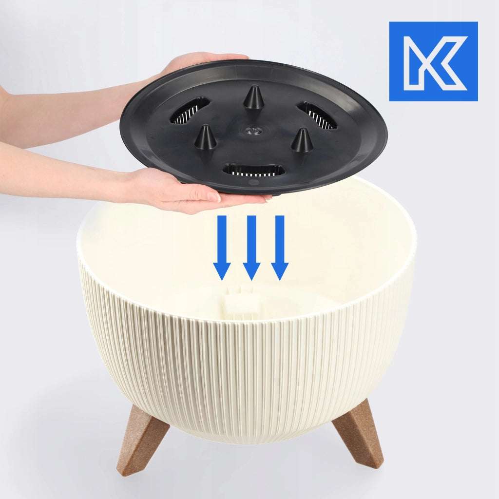 Vaso da giardino KADAX con gambe per fiori, grande ciotola rotonda da 33 cm