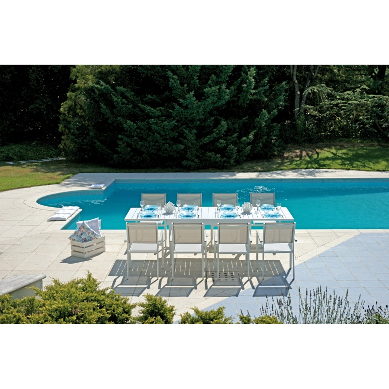Tavolo Montecatini 135/270X90,5 - Alluminio Bianco Moia