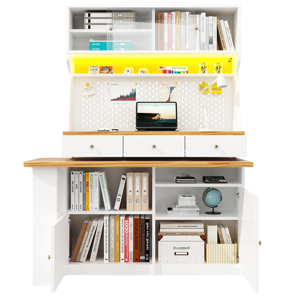 Armadio cucina alto - Xylo - 2 ante e 3 cassetti bianco 137x45x178cm