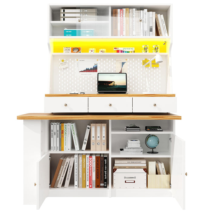 Armadio cucina alto - Xylo - 2 ante e 3 cassetti bianco 137x45x178cm