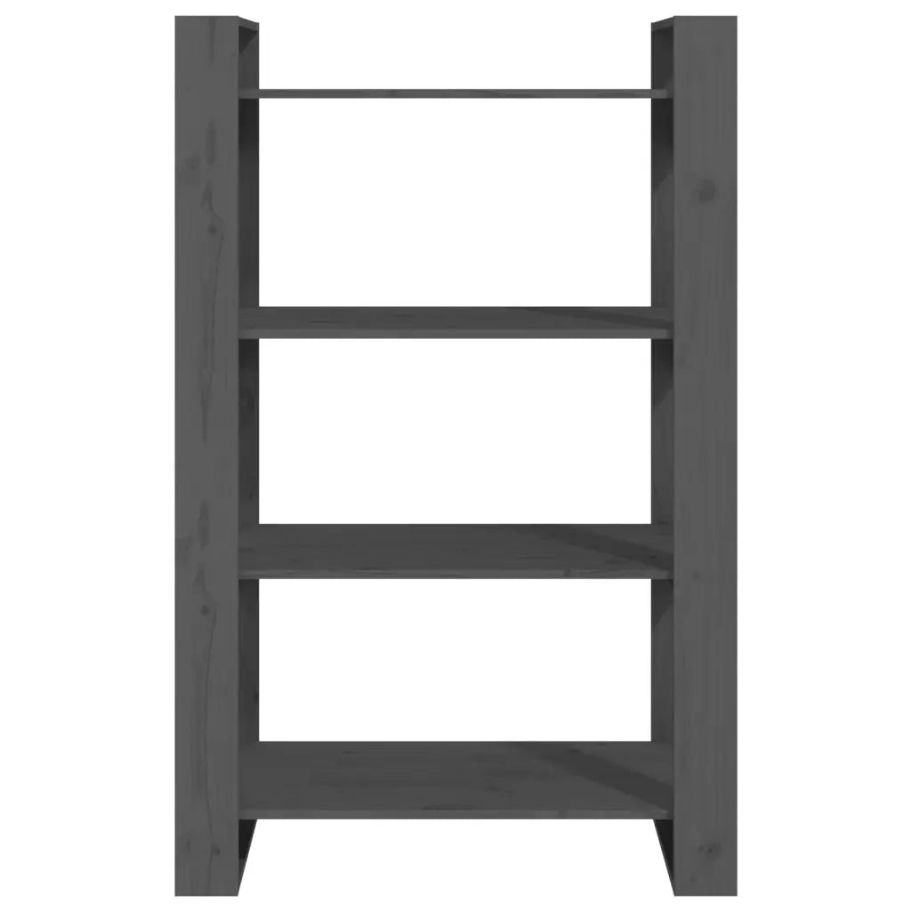 Libreria/Divisorio Grigio 80x35x125 cm Legno Massello di Pino