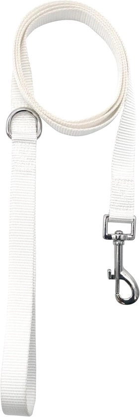 Cinturino per cani in bianco lucido per matrimoni, dettagli metallici eleganti, 150 x 2 cm - Ceremony