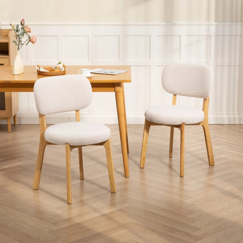 SEDIE da pranzo Set da 2 pezzi 46,5x52x80 cm Legno Crema