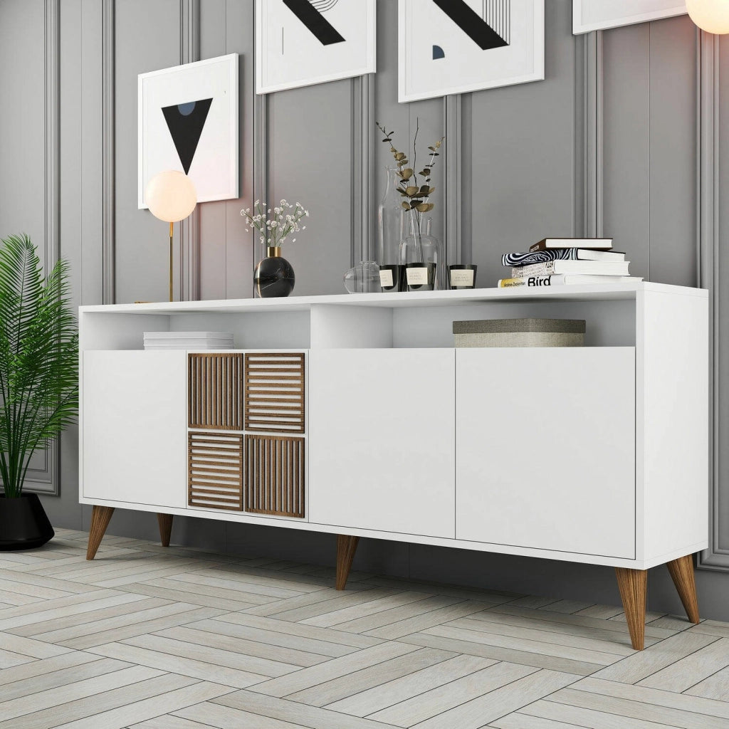 Madia Benjamin, Credenza 2 Ripiani, 180x35x79h cm Bianco