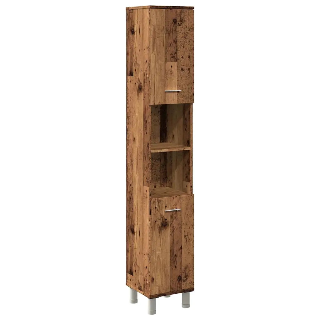 Mobile da Bagno Legno Antico 30x30x179 cm in Legno Multistrato