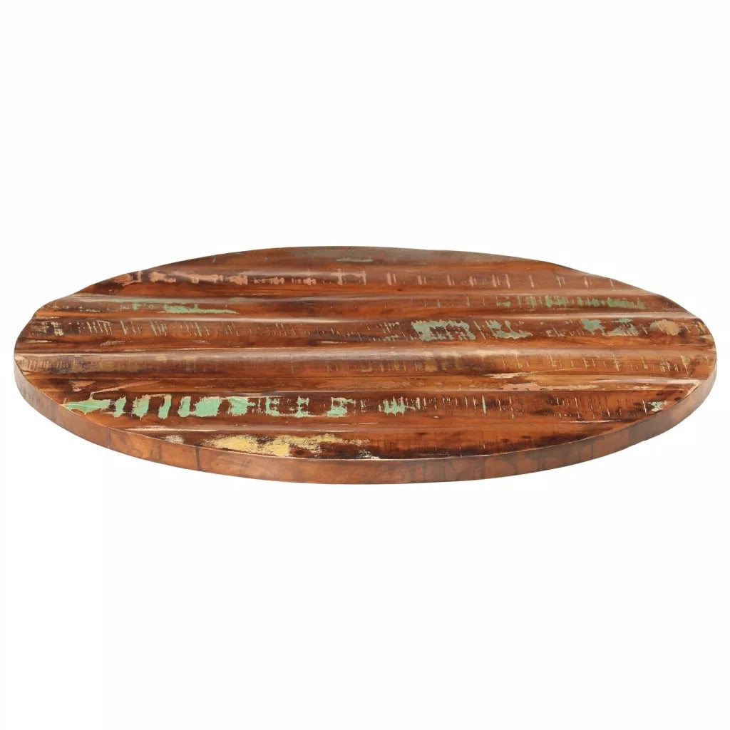 vidaXL Piano per Tavolo Ø 80x2,5 cm Rotondo Legno Massello di Recupero