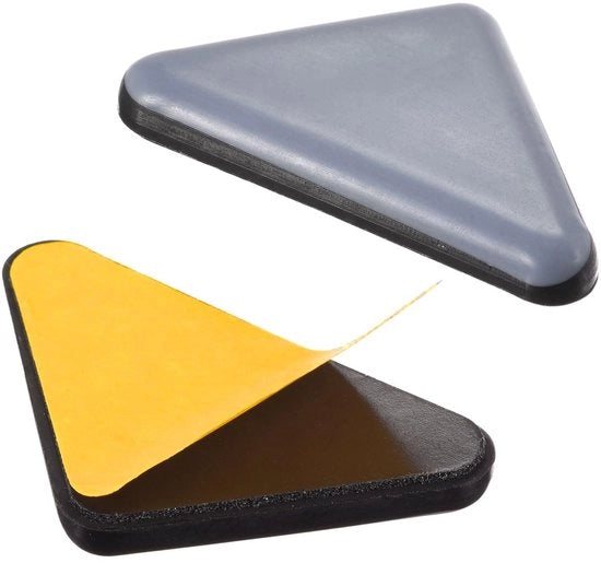 Regolatori di mobili - Copritappeti autoadesivi a forma di triangolo - 4 pezzi - 45 x 35 x 35 mm - PTFE duraturo - Assorbimento del rumore