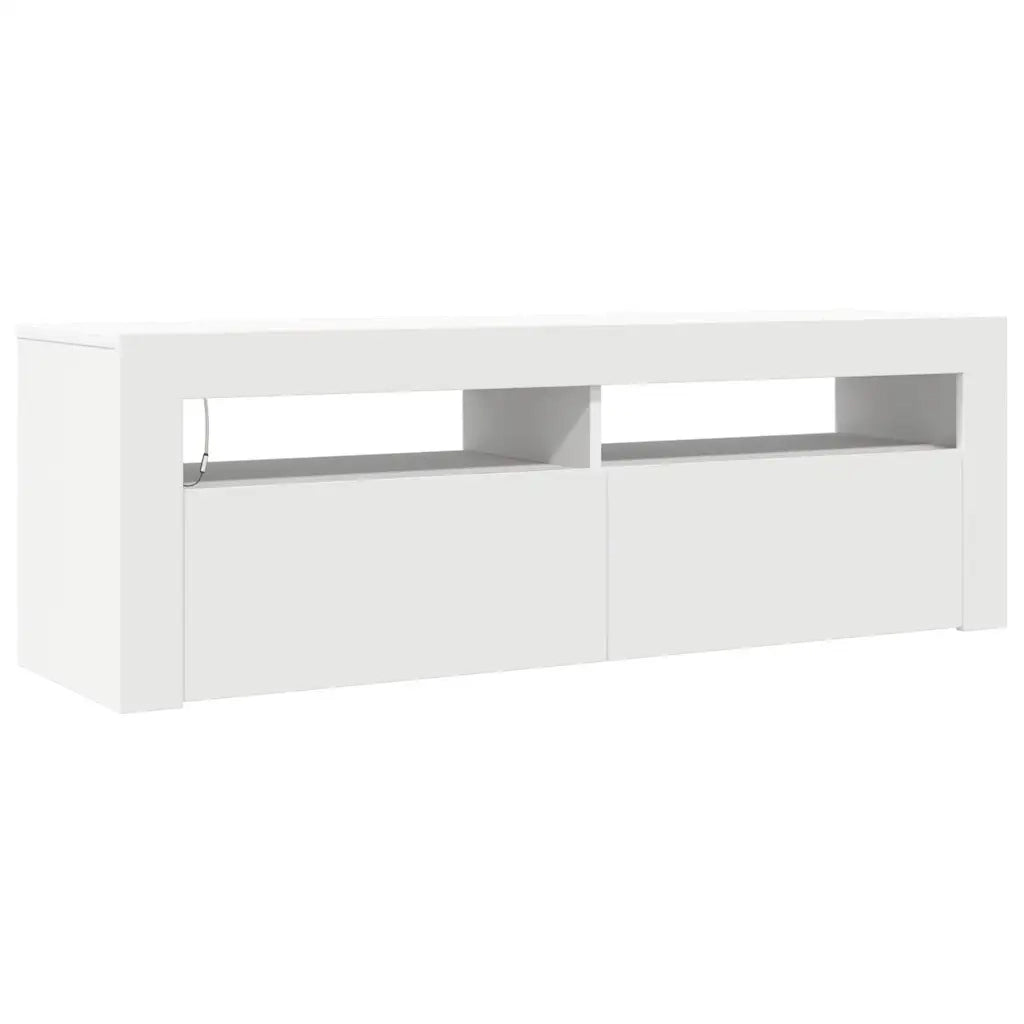 Mobile Porta TV con Luci LED-Credenza TV Bianco 120x35x40 cm 814550