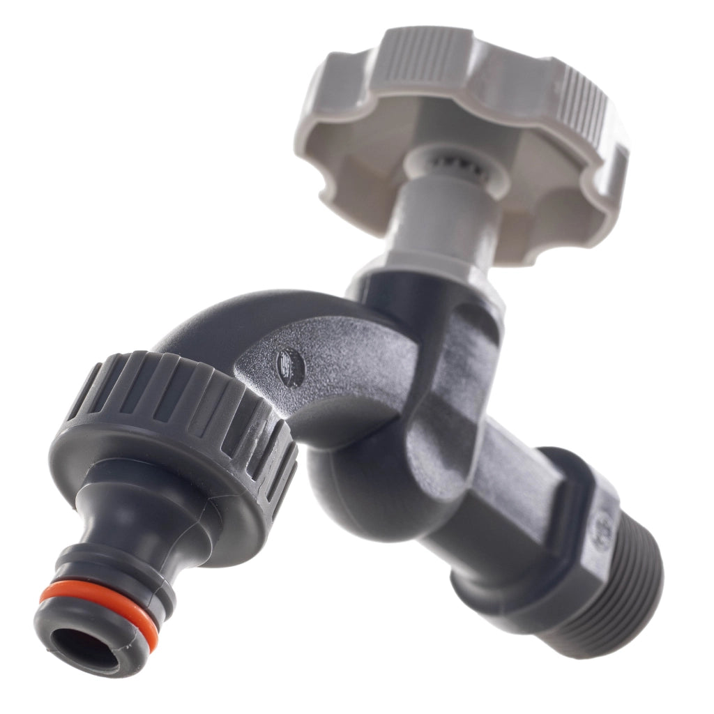 Rubinetto da giardino KADAX 3/4 per serbatoio di acqua piovana con valvola a barilotto.