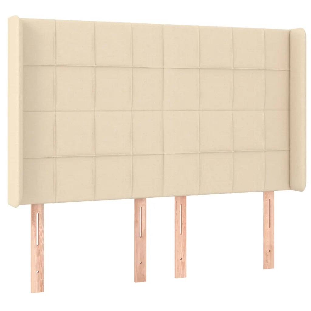 Letto a Molle con Materasso e LED Crema 140x200 cm in Tessuto 3138882