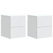 Mobiletto da notte a muro 2 pcs Bianco 33 x 34,5 x 40 cm