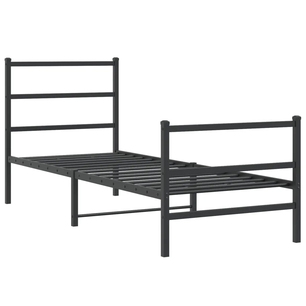 Giroletto con Testiera e Pediera Metallo Nero 80x200 cmcod mxl 134512