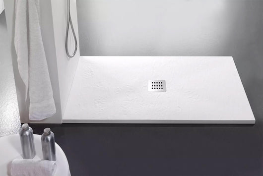 Piatto Doccia in Pietra 100x120 cm Bonussi Ardesia Stone Central Bianco