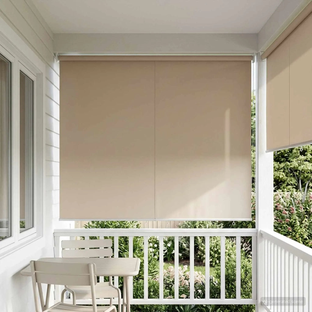 Voletta a rullo con protezione UV Beige 180 x 140 cm Poliestere 42041224