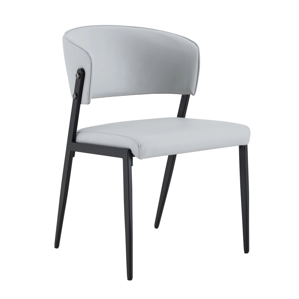 SEDIA Moderna in PU Grigio Chiaro Set da 2 pezzi per sala da pranzo o ufficio