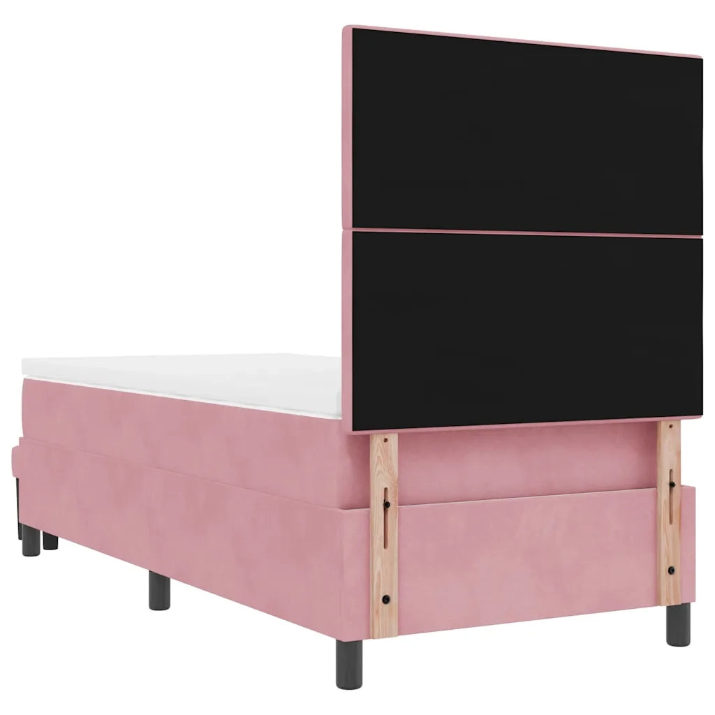 Letto a molle con testiera Rosa 200 x 80 cm Velluto 3344479