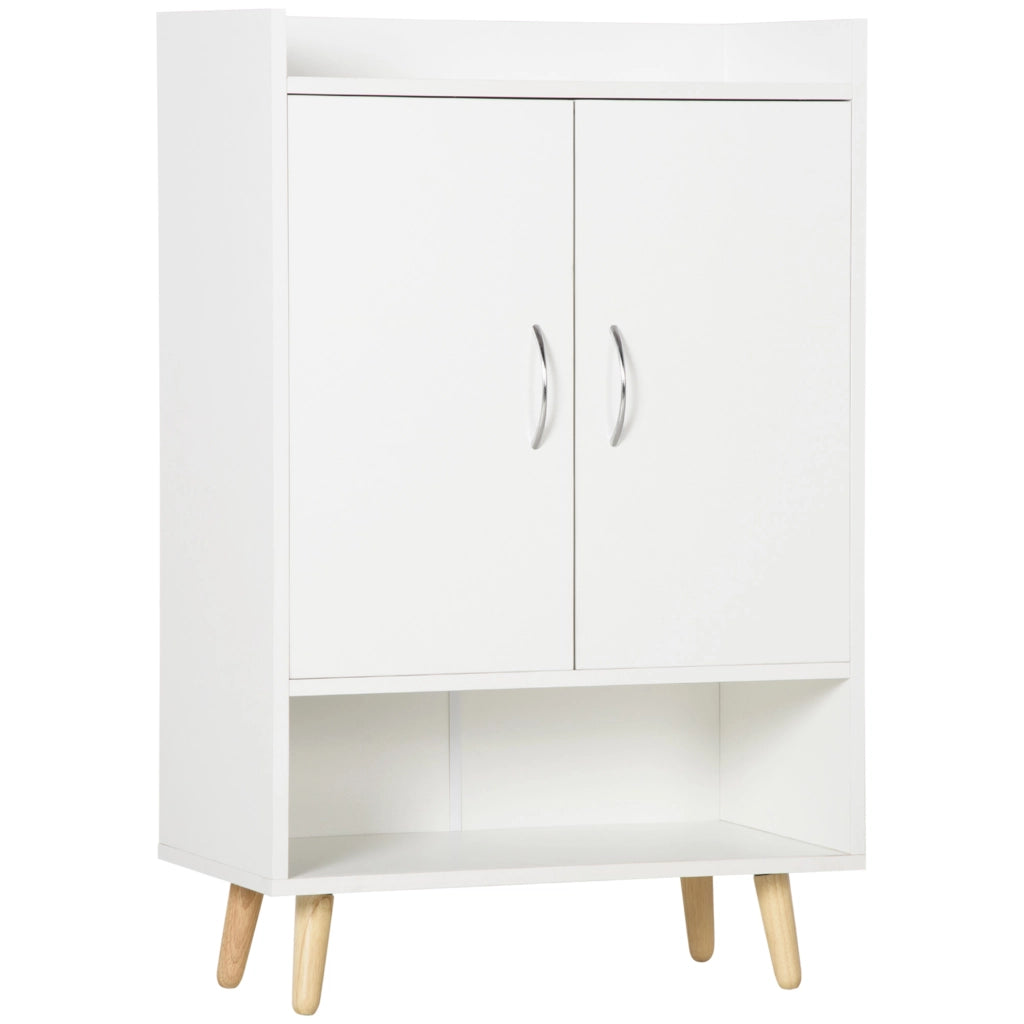 Scarpiera in Legno Bianco con Ripiano Aperto ¨C zephmum ¨C 60x30x92cm