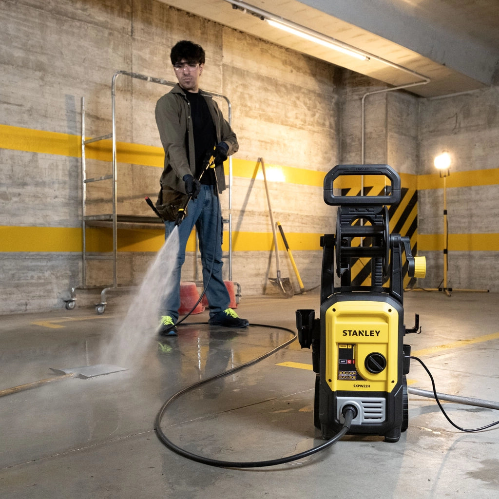 Stanley Idropulitrice SXPW22H ad Alta Pressione, per Auto ed Esterni Casa, Pressione max. 160 bar, Portata max. 480 l/h, Potenza Assorbita 2200 W
