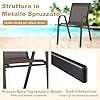 Set di 2/4 Sedie da Giardino, Poltrone in Tessuto Textilene per Esterno, Sedie Impilabili con Gambe in Metallo, Portata 150 kg, 56 x 70 x 84 cm (Marrone,2)