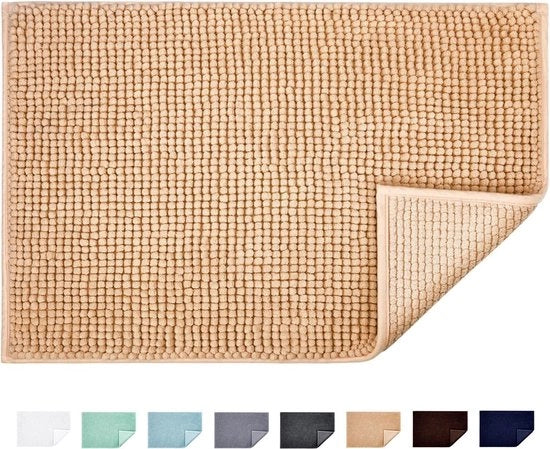 Pavimento antiscivolo con chenille-microfibra, assorbente, morbido, lavabile in lavatrice, per doccia e bagno, 50x80cm