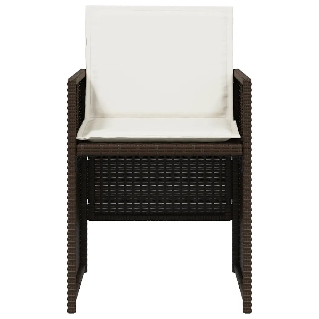 Sedie da Giardino con Cuscini 4 pz Marroni in Polyrattan