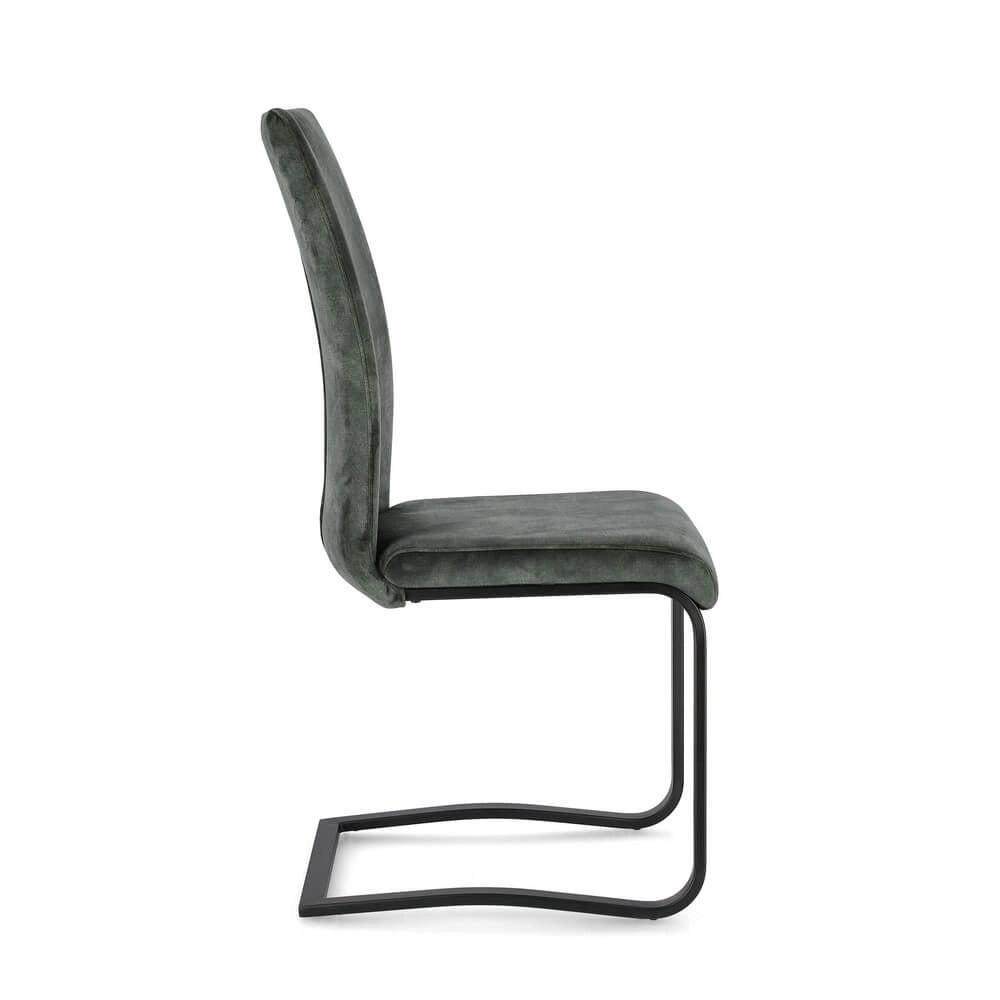 Set di 4 Sedie da Pranzo in Velluto con Gambe in Acciaio - AIMEE