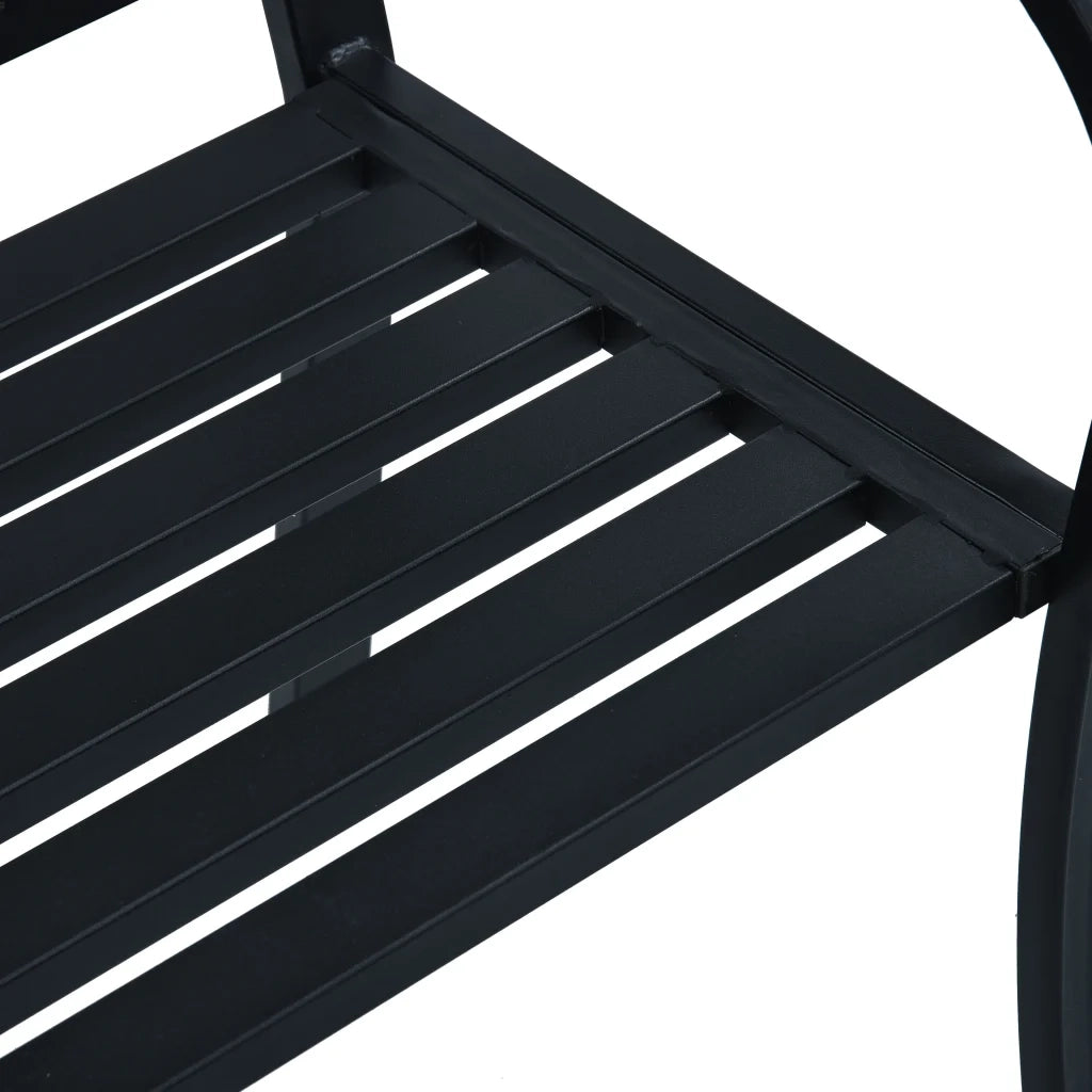 Panchina da Giardino 125 cm Nera in Acciaio 47945