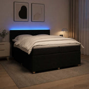 Letto box spring con materasso Nero 200 x 200 cm Tessuto 3453018