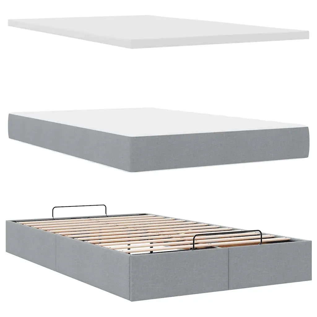 Struttura Letto Pouf con Materasso 120x200 cm in Tessuto 3313913