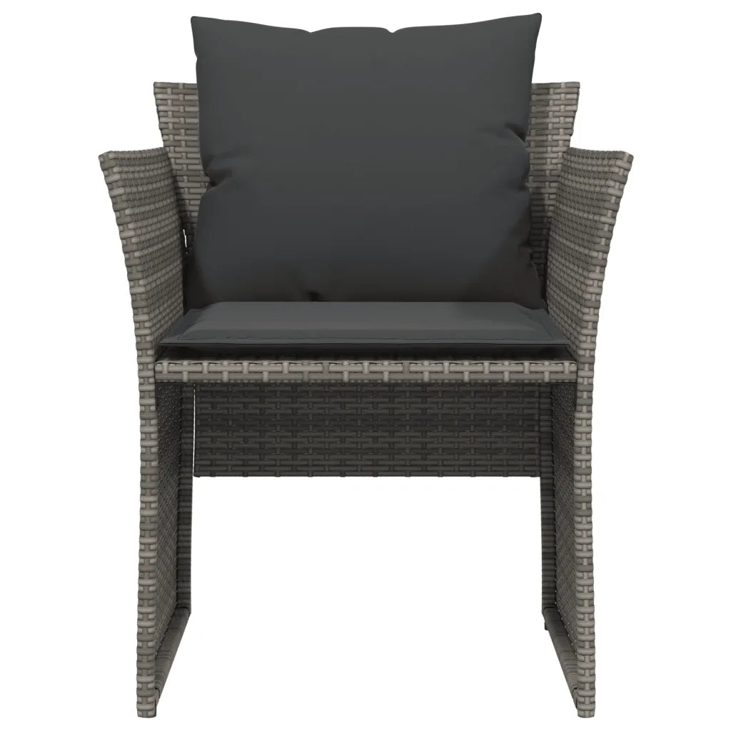 Poltrona da Giardino con Poggiapiedi Grigia in Polyrattan CFW2584096