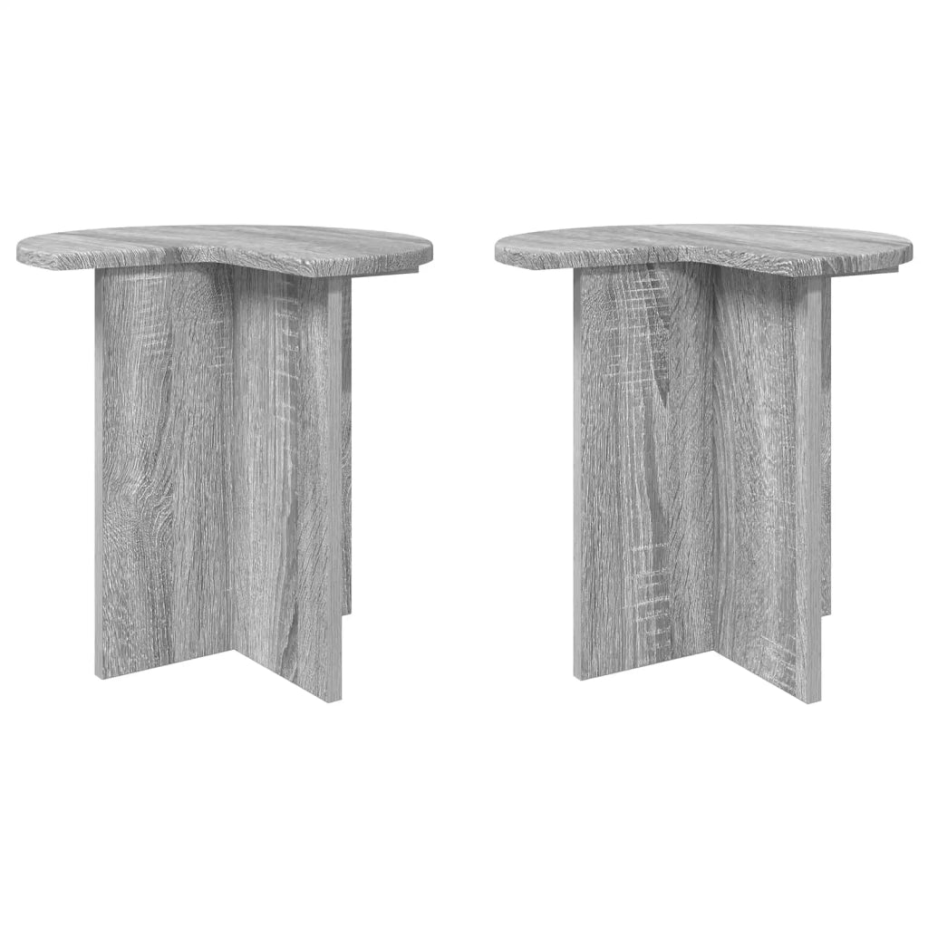 Tavolo laterale 2 pz Grigio Sonoma Ø 39 x 38 cm 8001092