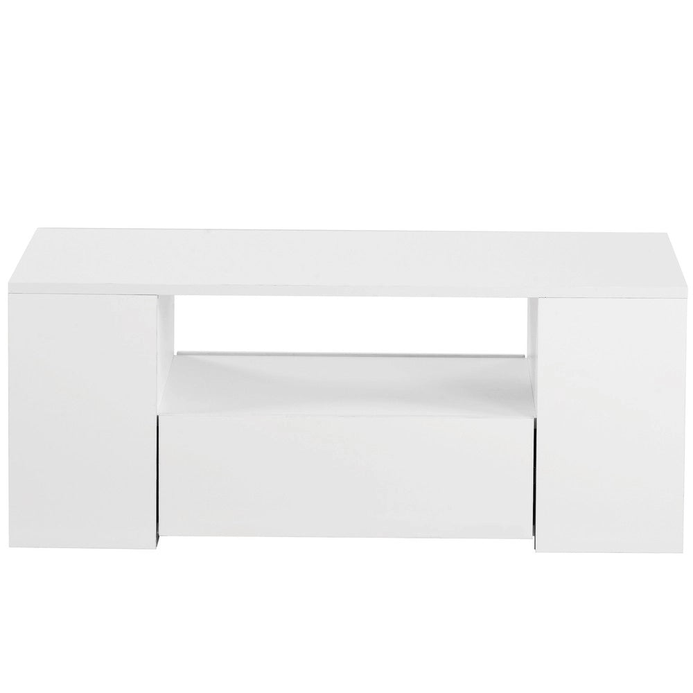 Tavolino da Caff¨¨ Moderno Lucido ¨C MINIMAL ¨C 2 Cassetti, Ripiano, 95x53x37 cm