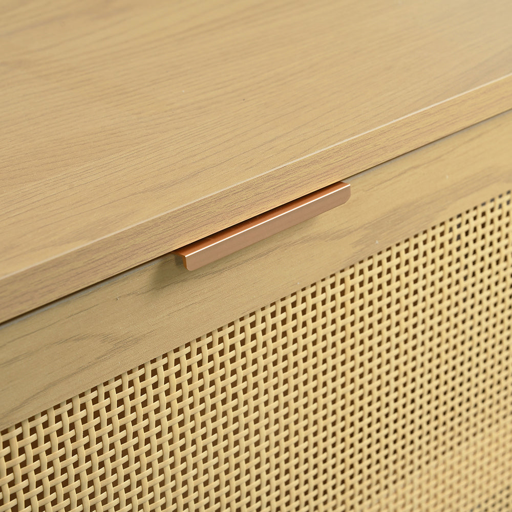 Scarpaio in rattan con 4 cassetti - Xylo - 100x25x90 cm - Stile rustico per corridoio, camera da letto