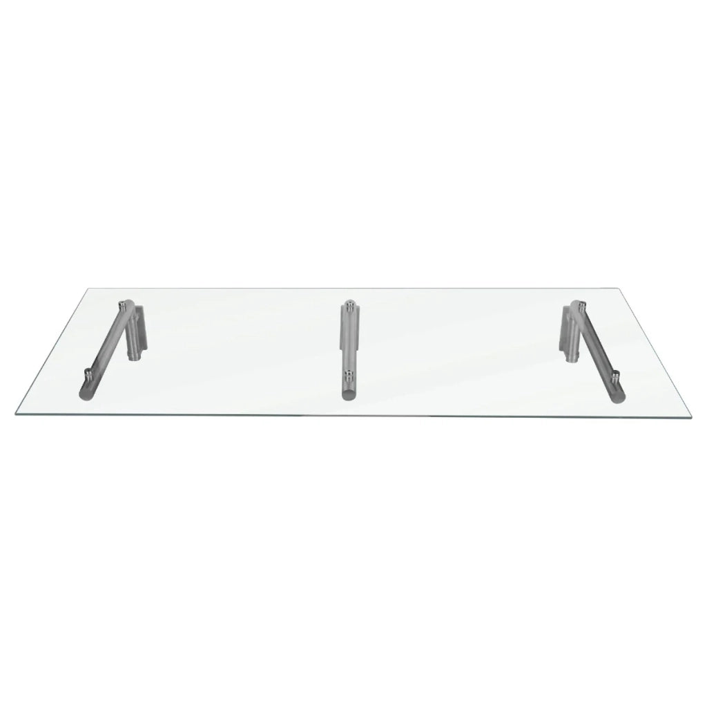 Tettoia in Vetro 180 x 80cm con Staffe in Acciaio Inossidabile per Porte Esterne